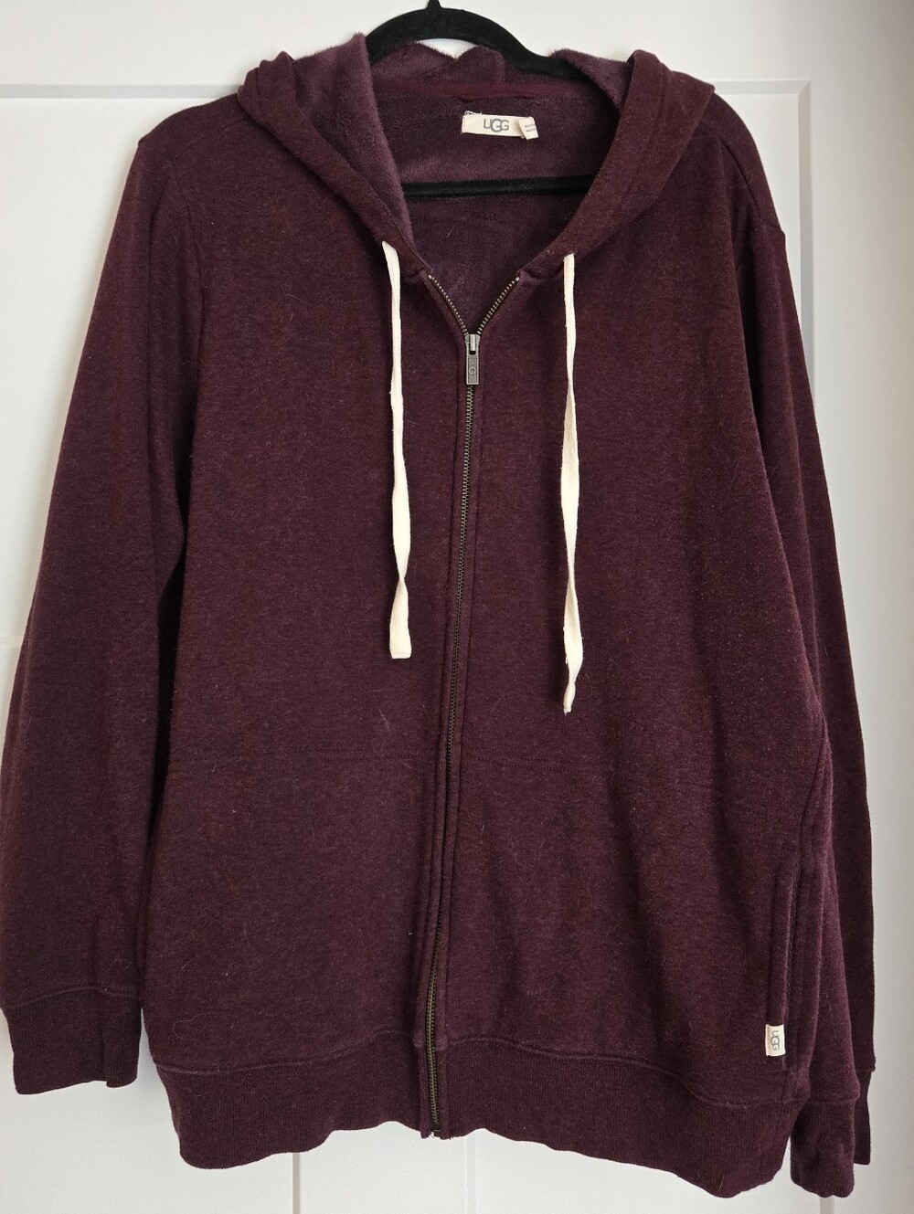 UGG Zip-Up Hoodie in Deep Burgundy
